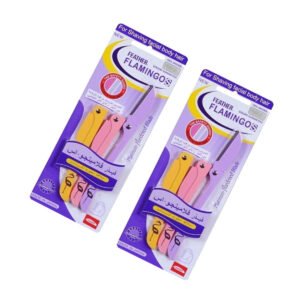 Flamingo امواس حلاقة فيذر فلامنجو الأصلية مع علامة مائية لحلاقة الوجه والجسم حبتين