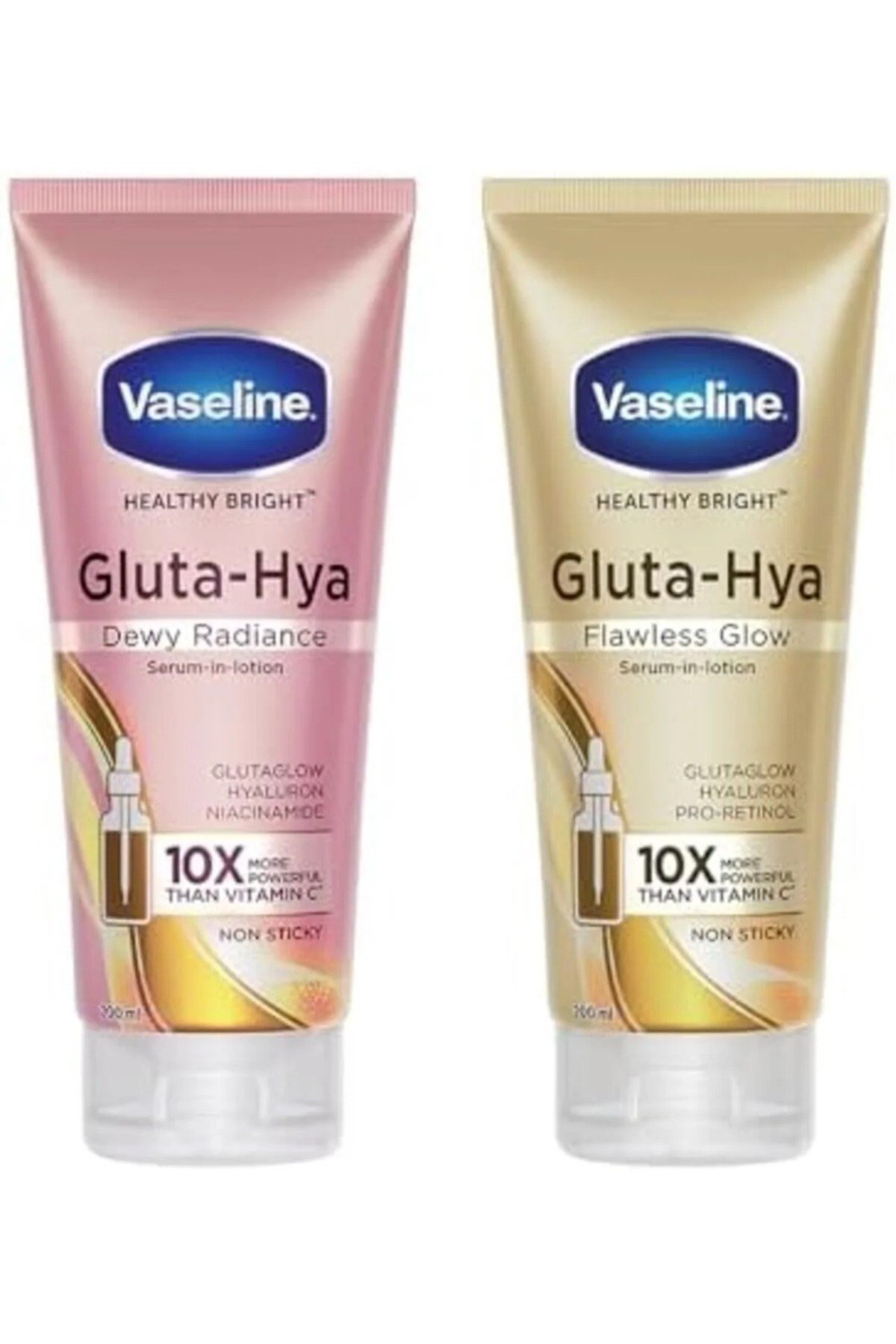 Vasline مجموعة الفازلين الرائعة: لوشن جلوتا-هيا سيروم بيرست (200مل) + لوشن للجسم (200مل)