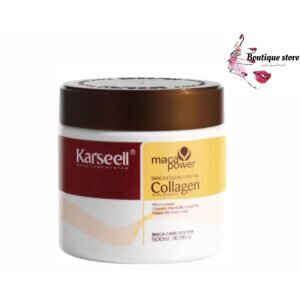 KARSEL قناع الشعر لإصلاح الشعر وترطيبه وتألقه مع مستخلص الكولاجين والماكا مع بروتين القمح 500 مل