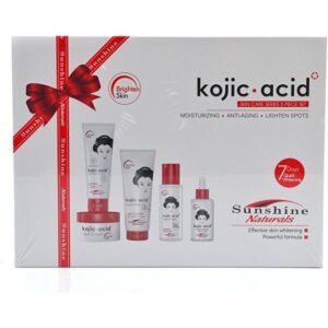 مجموعة مكونة من 5 قطع للعناية بالبشرة بحمض الكوجيك وترطيب ومكافحة الشيخوخة وتفتيح البقع